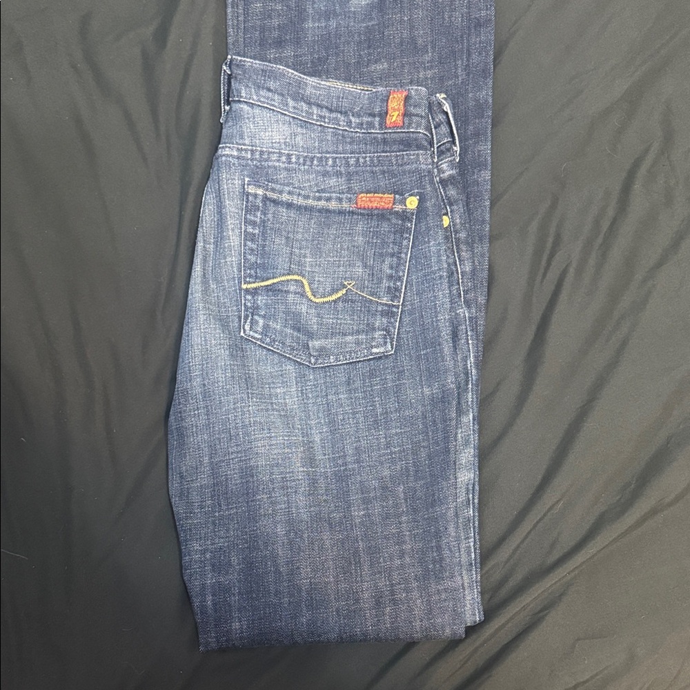 7 For All Mankind Blue Boot Cut Jeans